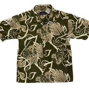 Boys Green Floral Shirt